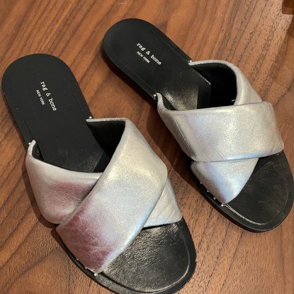 Rag & Bone Slides Silver and Black - Picture 7 of 9